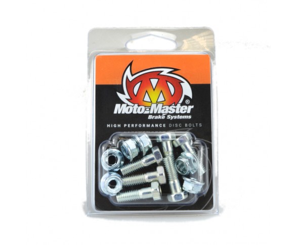 Moto-Master, Skiv Bult M6*20 Sexkant + Mutter 6st, BAK FRAM, Honda 02-24 CRF450R, 18-24 CRF450RX, 05-24 CRF450X, 95-07 CR250R, 04-24 CRF250R, 20-24 CRF250RX, 04-17 CRF250X, 95-07 CR125R, 95-01 CR500R, TM 01-04 EN 250/MX 250, 02-04 EN 250F/MX 250F/EN 530F/