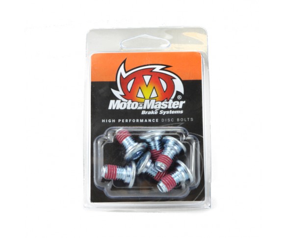 Moto-Master, Skiv Bult M8*12 Flat 6st, BAK FRAM, Kawasaki 08-16 KLX450, 19-25 KX450, 06-18 KX450F, 24-25 KX450X, 03-08 KX250, 19-25 KX250, 04-18 KX250F, 24-25 KX250X, 03-08 KX125, Suzuki 10-19 RMX450Z, 05-25 RM-Z450, 04-25 RM-Z250, SHERCO 12-13 450 Enduro