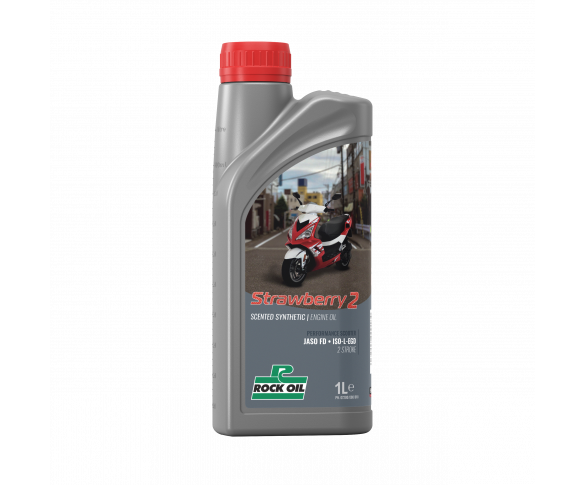 Rock Oil, Strawberry 2-takts olja, 1L (scooter/cross)