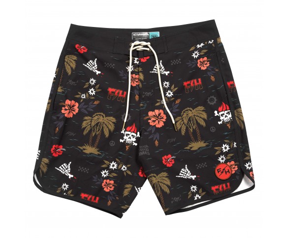 Fasthouse, Tribe 18" Boardshort, Black, VUXEN, 28