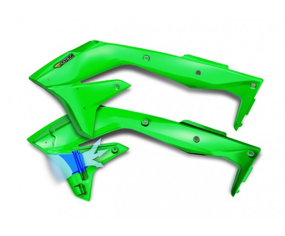 Cycra, Kylarvingar Intake Powerflow, GRÖN, Kawasaki 16-18 KX450F