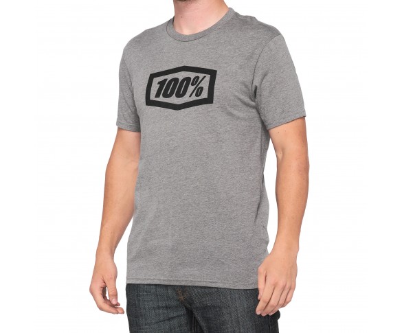 100%, ICON Short Sleeve Tee Heather Grey, VUXEN, L, GRÅ