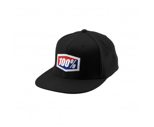 100%, OFFICIAL Flexfit Cap, VUXEN, S M, SVART