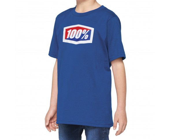 100%, OFFICIAL Youth T-Shirt Blue , BARN, S, BLÅ