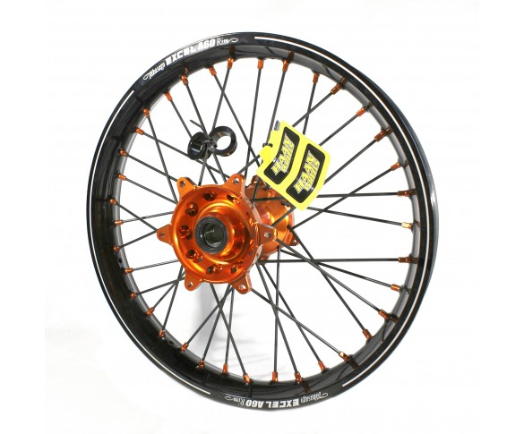 Haan Wheels, Komplett Hjul A60, 2,15, 19", BAK, SVART ORANGE, KTM 16-21 450 EXC-F, 13-21 450 SX-F, 18-21 250 EXC TPI/300 EXC TPI, 16-17 250 EXC/300 EXC, 16-21 250 EXC-F, 13-21 250 SX/250 SX-F, 16-21 350 EXC-F, 13-21 350 SX-F, 16 125 EXC/200 EXC/500 EXC, 1