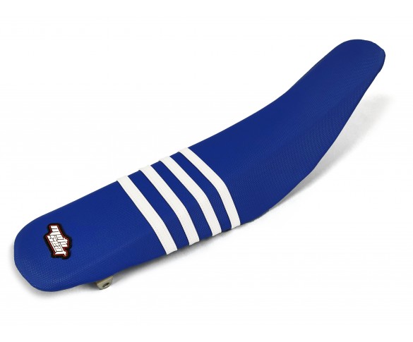 Moto Seat, Sadelöverdrag Stripes, VIT BLÅ, Yamaha 19-25 YZ65