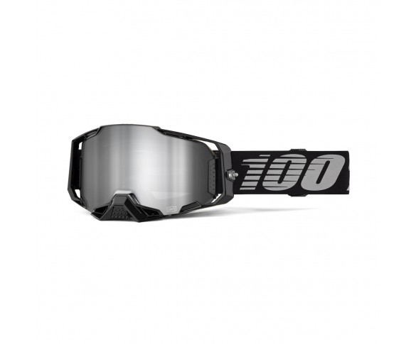 100%, ARMEGA Goggle Black - Silver Flash Mirror Lens, VUXEN