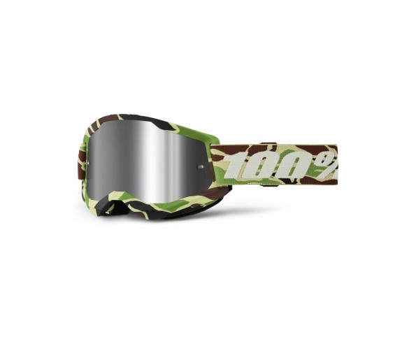 100%, STRATA 2 Glasögon War Camo - Mirror Silver Lens, VUXEN