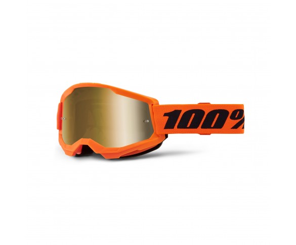 100%, STRATA 2 JUNIOR Glasögon Neon Orange - Mirror Gold Lens, BARN