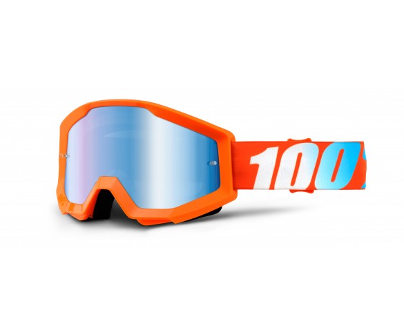 100%, STRATA Orange - Mirror Blue Lens, VUXEN