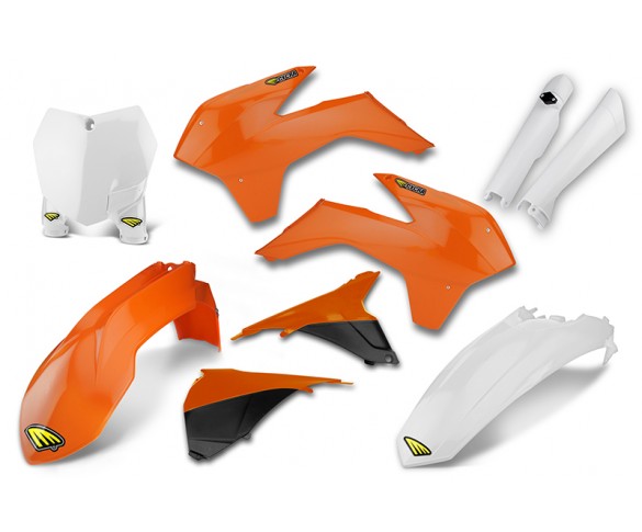 Cycra, Body Kit Komplett, ORANGE VIT, KTM 13-15 450 SX-F, 13-16 250 SX, 13-15 250 SX-F, 13-15 350 SX-F, 13-15 125 SX/150 SX