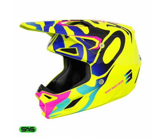 Shot, HJÄLM SPEED KID GHOST NEON YELLOW, GLOSSY, BARN, S