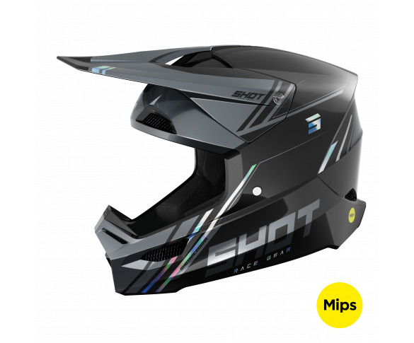Shot, HJÄLM RACE SPRINT BLACK HOLOGRAPHIC PEARLY, VUXEN, XS