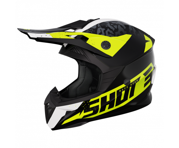 Shot, HJÄLM PULSE AIRFIT BLACK WHITE NEON YELLOW GLOSSY, VUXEN, XL