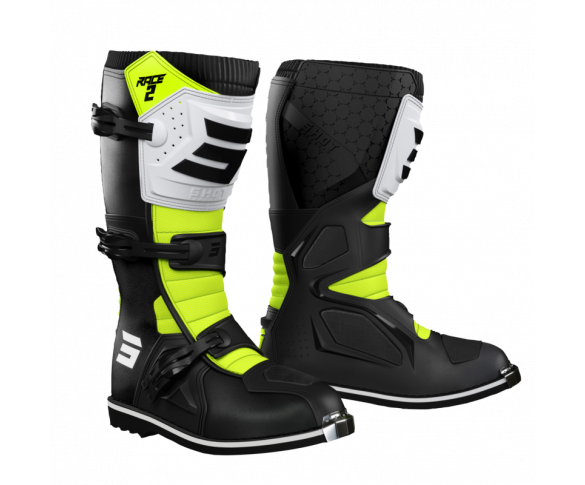 Shot, STÖVLAR RACE 2, BARN, 39, NEON SVART VIT GUL