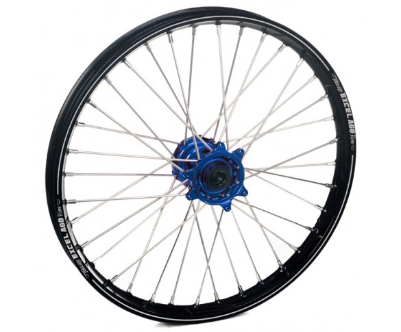 Haan Wheels, Komplett Hjul A60, 1,60, 21", FRAM, SVART BLÅ, KTM 16-25 450 EXC-F, 15-25 450 SX-F, 18-22 250 EXC TPI/300 EXC TPI, 23-25 250 EXC/150 EXC/300 EXC/300 SX, 16-17 250 EXC/300 EXC, 16-24 250 EXC-F, 25 250 EXC-F /150 SX, 15-25 250 SX/250 SX-F, 16-2