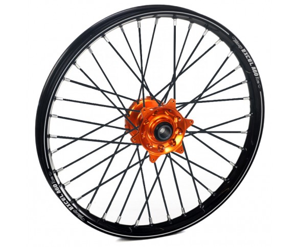 Haan Wheels, Komplett Hjul A60, 1,60, 21", FRAM, SVART ORANGE, KTM 03-15 450 EXC-F, 03-14 450 SX-F, 03-15 250 EXC/250 EXC-F, 03-14 250 SX/250 SX-F, 10-15 350 EXC-F, 10-14 350 SX-F, 03-15 125 EXC/300 EXC, 03-14 125 SX, 07-08 144 SX, 09-14 150 SX, 04-15 200