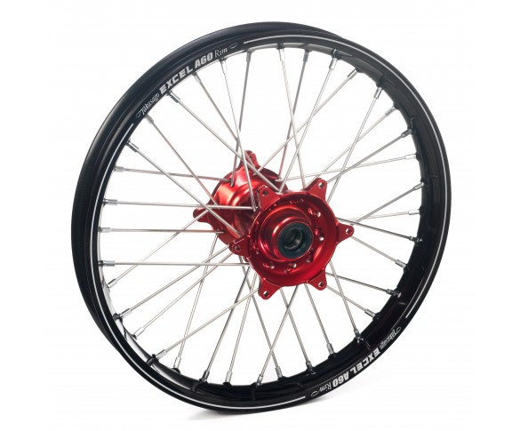 Haan Wheels, Komplett Hjul A60, 2,15, 19", BAK, SVART RÖD, KTM 23-25 450 SX-F, 23-25 250 SX/250 SX-F, 23-25 350 SX-F, 23-25 125 SX/300 SX, 25 150 SX, Husqvarna 23-24 FC 450, 25 FC 450 /TC 150/TC 300, 23-25 FC 250/TC 250, 23-25 FC 350, 23-25 TC 125, GasGas