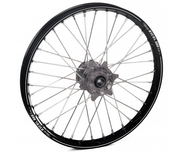 Haan Wheels, Komplett Hjul A60, 1,60, 21", FRAM, SVART GRÅ, Honda 02-25 CRF450R, 95-07 CR250R, 04-25 CRF250R, 19 CRF250X, 95-07 CR125R
