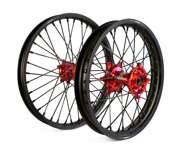 Holeshot, Komplett Hjulset, 1,85/1,60, 16/19", BAK FRAM, MATT SVART RÖD, KTM 21-24 85 SX, Husqvarna 21-24 TC 85, GasGas 21-24 MC 85