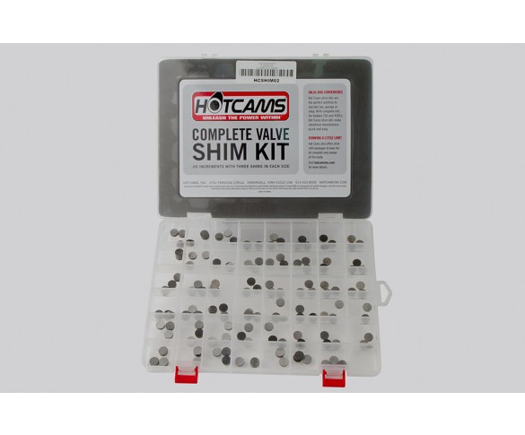 Hot Cams, Shims kit, 1,20mm-3,50mm, totalt 141 shims., 9,48mm