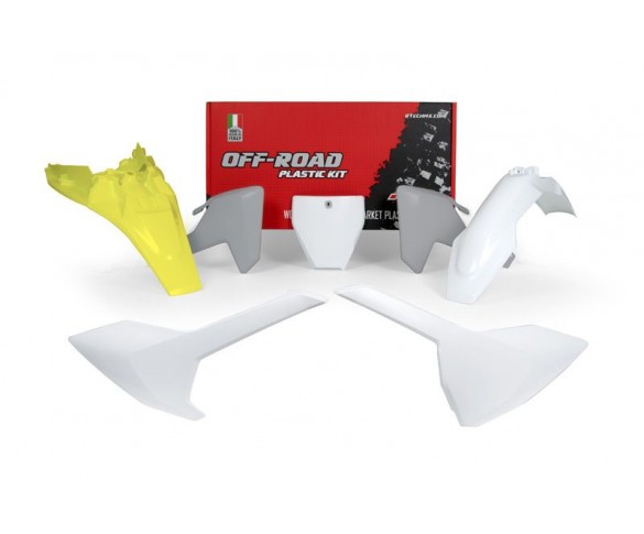 Rtech, Plastkit, O.E.M VIT GRÅ, Husqvarna 20-24 TC 85, 18-19 TC 85 (17/14)/TC 85 (19/16)