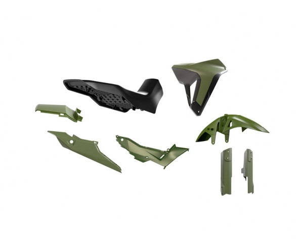 Rtech, Plastkit Revolution, SVART GRÖN, Honda 23-25 XL750 TRANSALP