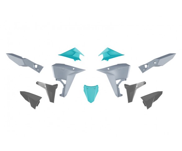 Rtech, Plastkit, Revolution, CYAN MINT SVART BLÅ GRÅ, KOVE 24-26 Rally 800/X PRO 800