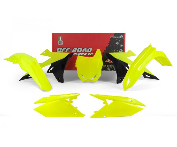 Rtech, Plastkit, NEON SVART GUL, Suzuki 18-24 RM-Z450, 19-24 RM-Z250