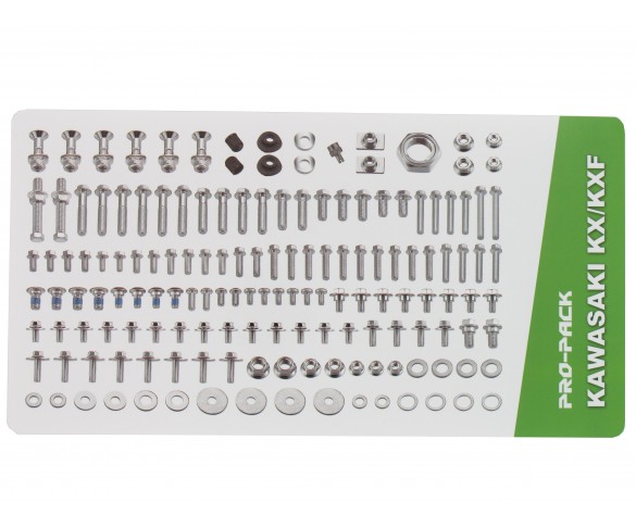 Holeshot, Komplett Skruvkit, Kawasaki 07-16 KLX450, 19-25 KX450, 06-18 KX450F, 24-25 KX450X, 99-08 KX250, 19-22 KX250, 04-18 KX250F, 99-03 KDX125/KDX200/KDX220/KX500, 99-08 KX125, 01-25 KX85, 00-25 KX65, 08-13 KLX140, 03-06 KLX400 SR, R, 99-16 KX100, 99-0