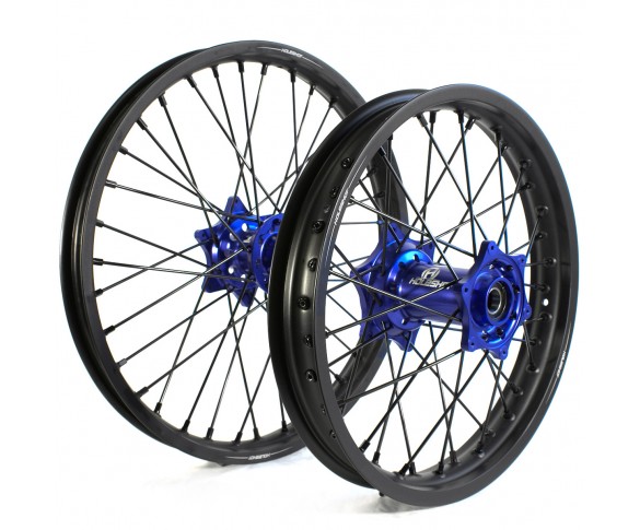Holeshot, Komplett Hjulset, 2,15/1,60, 19/21", BAK FRAM, MATT SVART BLÅ, Yamaha 14-25 YZ450F, 14-25 YZ250F