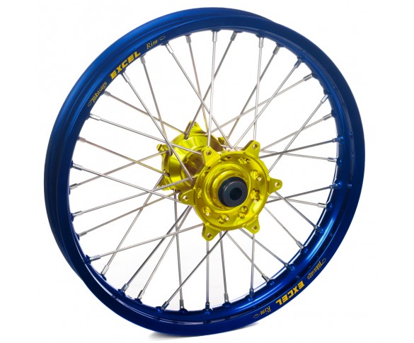 Haan Wheels, Komplett Hjul, 2,15, 18", BAK, BLÅ GUL, SHERCO 12-13 450 Enduro Racing/510 SE Racing, 13 450 SE, 14-19 450 SEF, 23-25 450 SEF FACTORY, 22 450 SEF-Factory, 20-21 450 SEF-R, 04-11 Enduro 4.5i, 23-25 250 SE FACTORY/250 SEF FACTORY, 12-19 250 SE/
