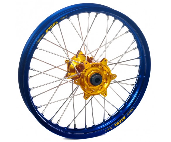 Haan Wheels, Komplett Hjul, 2,15, 18", BAK, BLÅ GULD, SHERCO 12-13 450 Enduro Racing/510 SE Racing, 13 450 SE, 14-19 450 SEF, 23-25 450 SEF FACTORY, 22 450 SEF-Factory, 20-21 450 SEF-R, 04-11 Enduro 4.5i, 23-25 250 SE FACTORY/250 SEF FACTORY, 12-19 250 SE