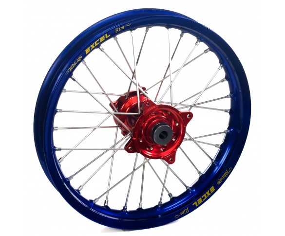 Haan Wheels, Komplett Hjul, 2,15, 19", BAK, RÖD BLÅ, Honda 13-25 CRF450R, 14-25 CRF250R, 19 CRF250X