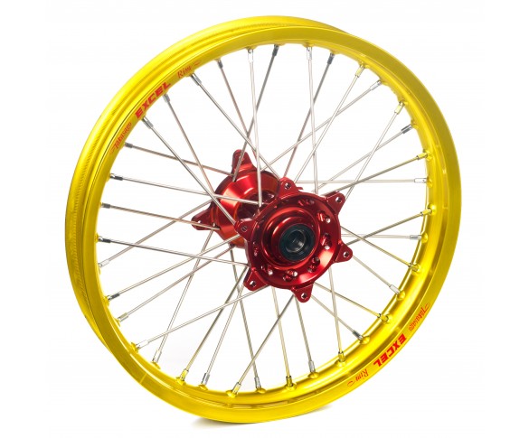 Haan Wheels, Komplett Hjul, 1,85, 16", BAK, GUL RÖD, Suzuki 02-25 RM85, 97-01 RM80