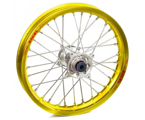 Haan Wheels, Komplett Hjul, 2,15, 18", BAK, GUL SILVER, Suzuki 05-25 RM-Z450, 07-25 RM-Z250