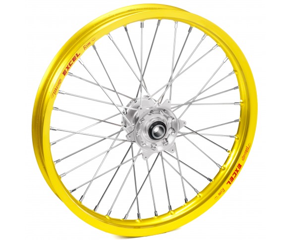 Haan Wheels, Komplett Hjul, 1,60, 21", FRAM, GUL SILVER, Suzuki 05-25 RM-Z450, 07-25 RM-Z250