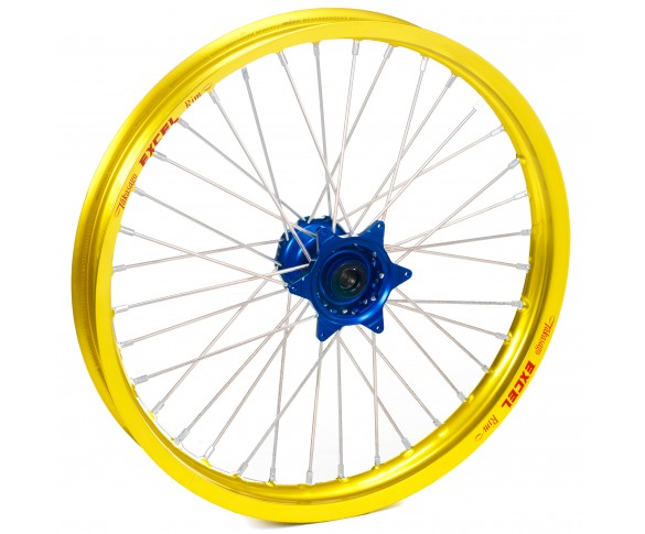 Haan Wheels, Komplett Hjul, 1,60, 21", FRAM, GUL BLÅ, KTM 16-25 450 EXC-F, 15-25 450 SX-F, 18-22 250 EXC TPI/300 EXC TPI, 23-25 250 EXC/150 EXC/300 EXC/300 SX, 16-17 250 EXC/300 EXC, 16-24 250 EXC-F, 25 250 EXC-F /150 SX, 15-25 250 SX/250 SX-F, 16-25 350 