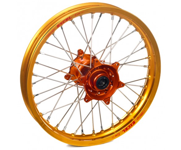 Haan Wheels, Komplett Hjul, 1,85, 16", BAK, GULD ORANGE, KTM 04-20 85 SX, Husqvarna 20 TC 85, 19 TC 85 (17/14), 14-19 TC 85 (19/16)