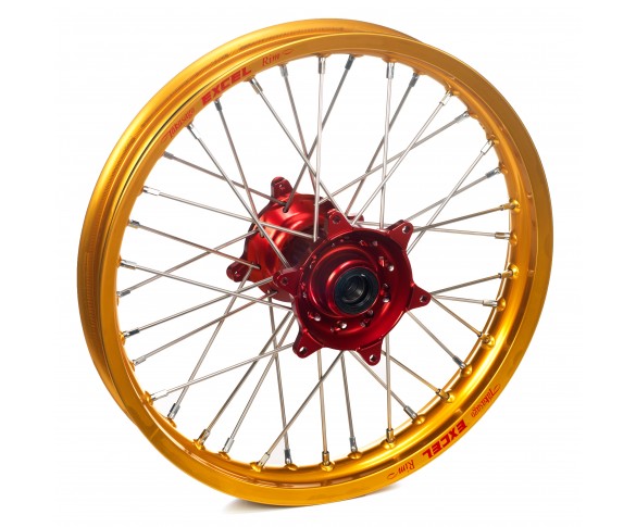 Haan Wheels, Komplett Hjul, 1,85, 16", BAK, GULD RÖD, Honda 03-07 CR85R, 96-02 CR80R