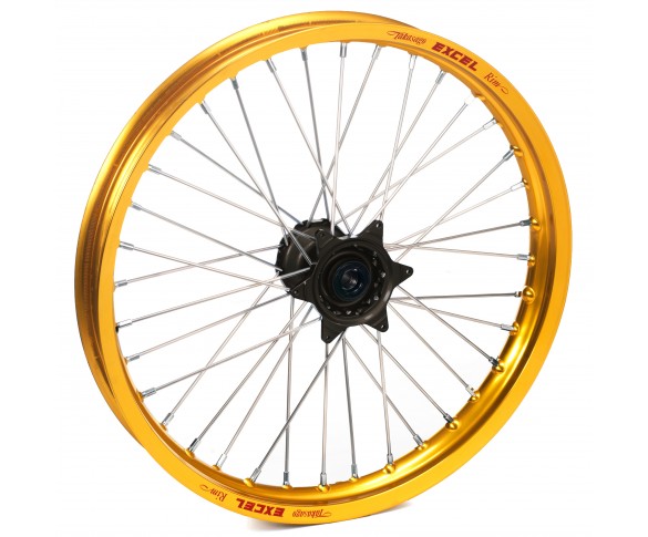Haan Wheels, Komplett Hjul, 1,40, 19", FRAM, GULD SVART, KTM 04-11 85 SX