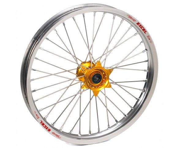 Haan Wheels, Komplett Hjul, 1,60, 21", FRAM, SILVER GULD, KTM 03-15 450 EXC-F, 03-14 450 SX-F, 03-15 250 EXC/250 EXC-F, 03-14 250 SX/250 SX-F, 10-15 350 EXC-F, 10-14 350 SX-F, 03-15 125 EXC/300 EXC, 03-14 125 SX, 07-08 144 SX, 09-14 150 SX, 04-15 200 EXC,