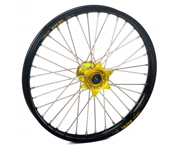 Haan Wheels, Komplett Hjul, 1,60, 21", FRAM, SVART GUL, Suzuki 05-25 RM-Z450, 07-25 RM-Z250