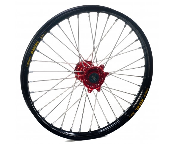 Haan Wheels, Komplett Hjul, 1,60, 21", FRAM, SVART RÖD, Suzuki 05-25 RM-Z450, 07-25 RM-Z250