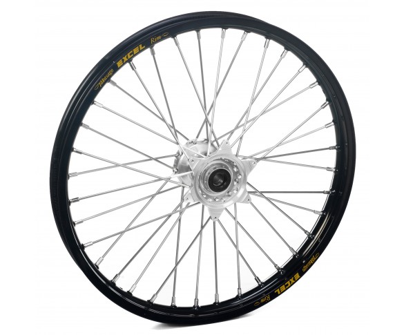 Haan Wheels, Komplett Hjul, 1,60, 21", FRAM, SVART SILVER, KTM 03-15 450 EXC-F, 03-14 450 SX-F, 03-15 250 EXC/250 EXC-F, 03-14 250 SX/250 SX-F, 10-15 350 EXC-F, 10-14 350 SX-F, 03-15 125 EXC/300 EXC, 03-14 125 SX, 07-08 144 SX, 09-14 150 SX, 04-15 200 EXC