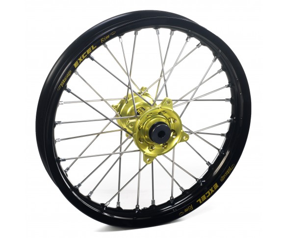Haan Wheels, Komplett Hjul, 2,15, 19", BAK, SVART GUL, Suzuki 05-25 RM-Z450, 07-25 RM-Z250