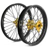 Holeshot, Komplett Hjulset, 2,15/1,60, 19/21", BAK FRAM, MATT SVART GULD, Suzuki 05-25 RM-Z450, 07-25 RM-Z250