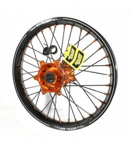 Haan Wheels, Komplett Hjul A60, 2,15, 19", BAK, SVART ORANGE, KTM 16-21 450 EXC-F, 13-21 450 SX-F, 18-21 250 EXC TPI/300 EXC TPI, 16-17 250 EXC/300 EXC, 16-21 250 EXC-F, 13-21 250 SX/250 SX-F, 16-21 350 EXC-F, 13-21 350 SX-F, 16 125 EXC/200 EXC/500 EXC, 1