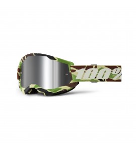 100%, STRATA 2 Glasögon War Camo - Mirror Silver Lens, VUXEN