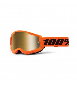 100%, STRATA 2 JUNIOR Glasögon Neon Orange - Mirror Gold Lens, BARN